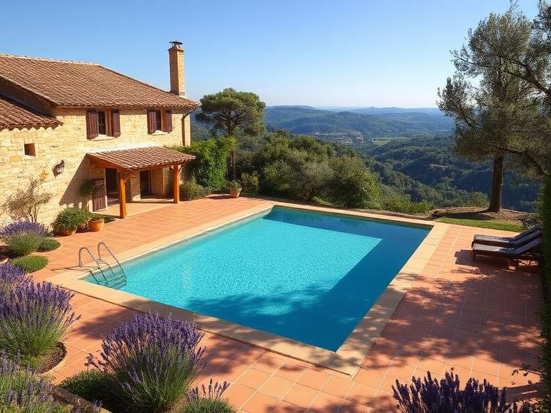 Mas provençal avec piscine vue sur les Gorges